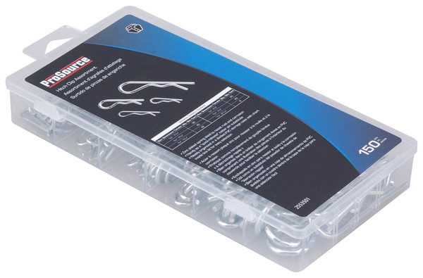 ProSource 61202 Hitch Clip Assortment, Steel, Zinc, 150-Piece [SKU: ORG2553501]