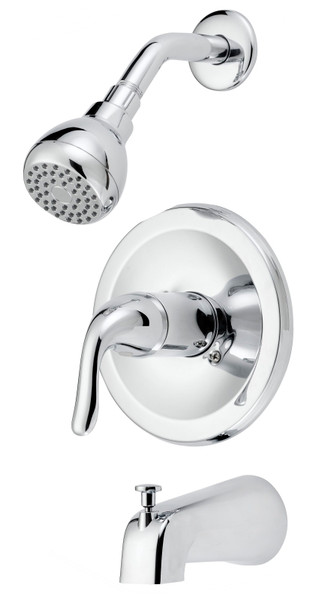Boston Harbor TQ-F1214517CP Tub/Shower, Fixed Mount Showerhead, 1.75 gpm Showerhead, 1 Spray Settings, 1-Handle [SKU: ORG1747401]