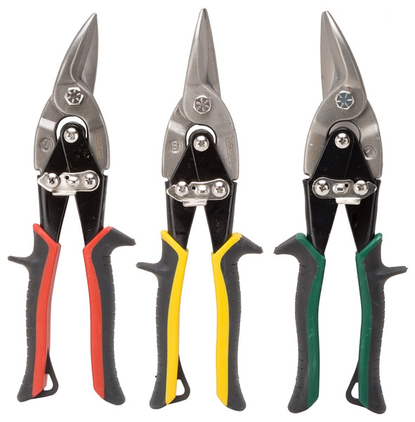 Vulcan JL-TS3PCS Aviation Snip Set, 10-1/8 in OAL, Left/Right/Straight Cut, Chrome Vanadium Steel Blade [SKU: ORG4914099]