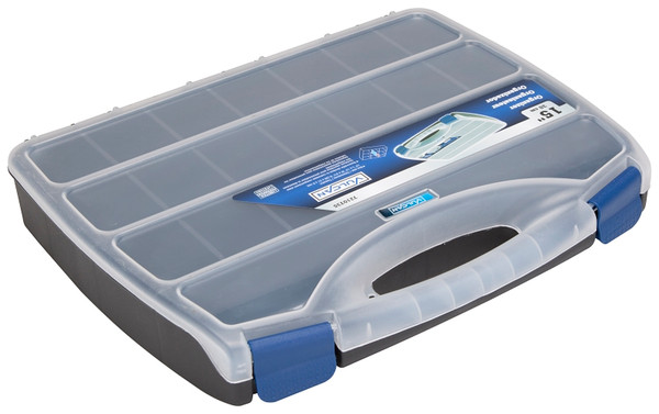 Vulcan 320001 Organizer Box, 14-3/4 in L x 11 in W x 2-1/8 in H, Plastic, Black/Blue, 1-Drawer, 23-Compartment [SKU: ORG7210735]