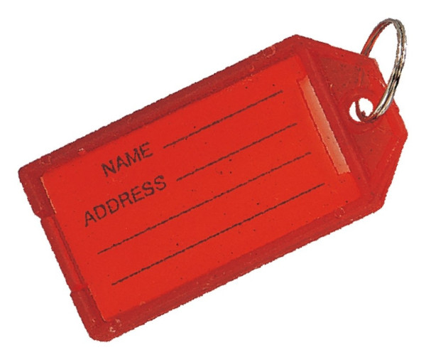 Vulcan YC0042 Name Tag Key Ring, Rectangle, Plastic, Blue/Green/Red/Yellow [SKU: ORG1815604]