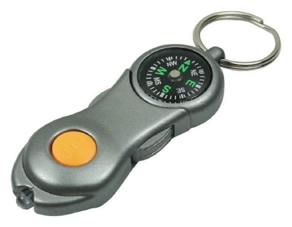 Vulcan 72-237 Key Ring Compass, Key Ring Ring, 7/8 in Dia Ring, Plastic Case, Gray [SKU: ORG2150662]
