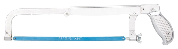 Vulcan JL52001 Adjustable Hacksaw, 8 to 12 in L Blade, 24 TPI, Steel Blade, 2-5/8 in D Throat, Steel Frame, Steel Handle [SKU: ORG3126380]