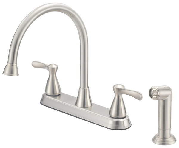 Boston Harbor F8210001NP Kitchen Faucet, 1.8 gpm, 4-Faucet Hole, Metal/Plastic, Stainless Steel, Deck Mounting [SKU: ORG4887279]