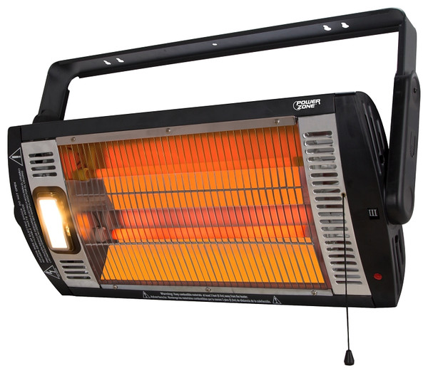 PowerZone QGW15-602 Ceiling Mounted Dual Quartz Heater, 12.5 Amp, 120 V, 1500 W, Black [SKU: ORG5088737]