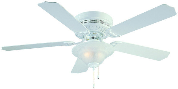 Boston Harbor Low Profile Ceiling Fan, 120 V, 3-Speed, 5-Blade, White [SKU: ORG9483074]