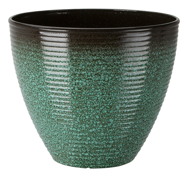 Landscapers Select Planter, 14-3/4 in Dia, Round, High-Density Resin, Textured Green Wave [SKU: ORG8929119]