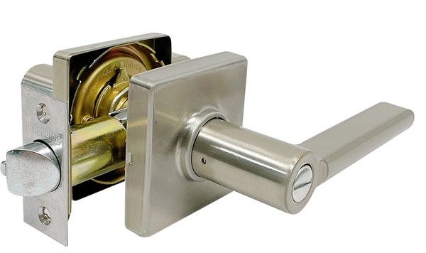 ProSource Privacy Lock, Lever, Contemporary, Satin Nickel [SKU: ORG7420938]