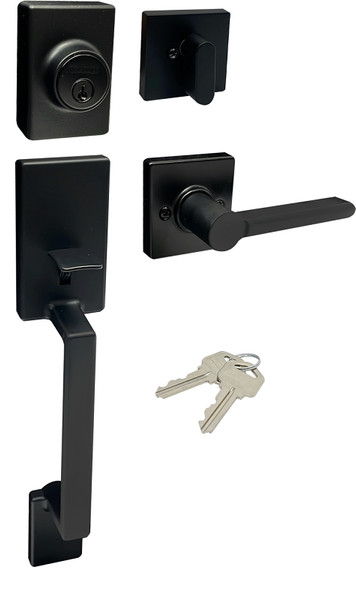 ProSource Handleset with Deadbolt, Lever, LS3, Matte Black [SKU: ORG7421241]
