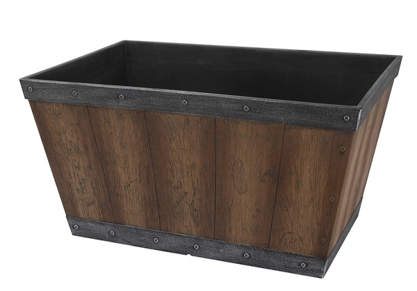 Landscapers Select S17060122-01-B Barn Planter, 24 in W, Rectangle, High-Density Resin, Brown, Brown [SKU: ORG8366924]