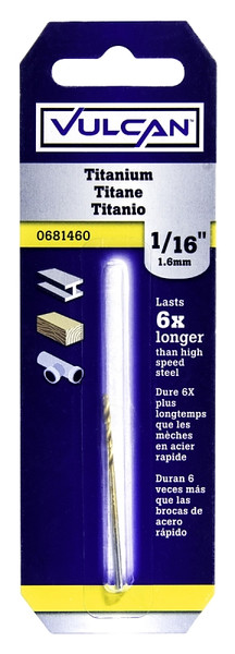 Vulcan 218141OR Jobber Drill Bit, 1/16 in Dia, 1-7/8 in OAL, Straight Shank [SKU: ORG0681460]