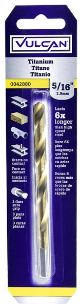 Vulcan 219971OR Jobber Drill Bit, 5/16 in Dia, 4-1/2 in OAL, 3-Flat Shank [SKU: ORG0842880]