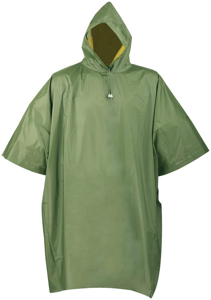 Diamondback 2690 Poncho, One-Size, PVC, Olive/Yellow, Drawstring Collar, Side Snap Closure [SKU: ORG6116677]