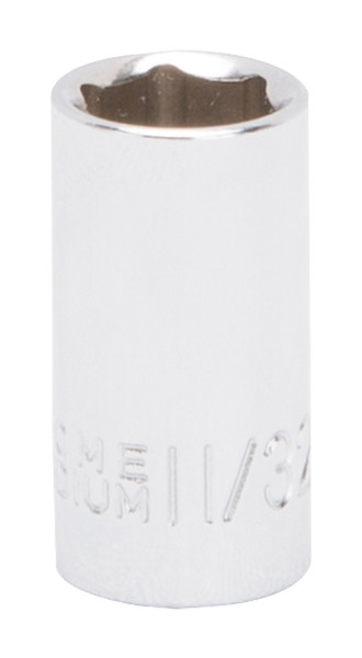 Vulcan MT6484042 Drive Socket, 11/32 in Socket, 1/4 in Drive, 6-Point, Chrome Vanadium Steel, Chrome [SKU: ORG6951248]