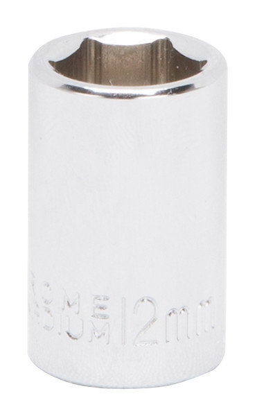Vulcan MT6499156 Drive Socket, 12 mm Socket, 3/8 in Drive, 6-Point, Chrome Vanadium Steel, Chrome [SKU: ORG4425369]