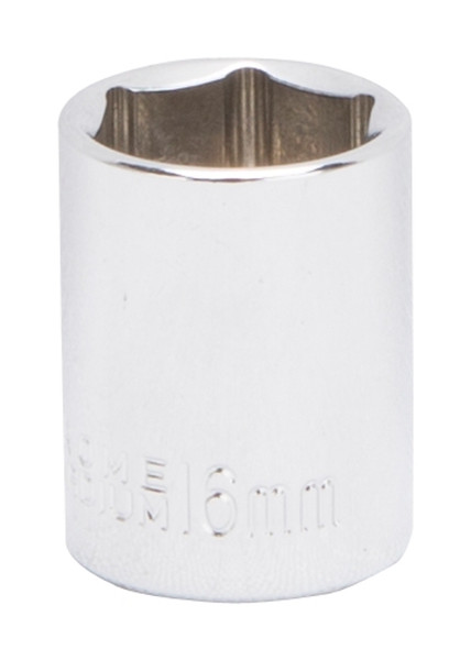 Vulcan MT6499677 Drive Socket, 16 mm Socket, 3/8 in Drive, 6-Point, Chrome Vanadium Steel, Chrome [SKU: ORG4082434]