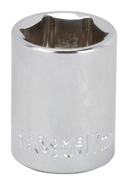 Vulcan MT649925 Drive Socket, 17 mm Socket, 3/8 in Drive, 6-Point, Chrome Vanadium Steel, Chrome [SKU: ORG6795520]