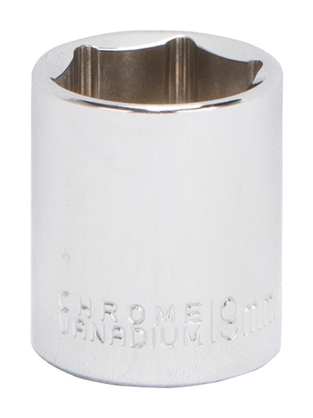 Vulcan MT6500268 Drive Socket, 19 mm Socket, 3/8 in Drive, 6-Point, Chrome Vanadium Steel, Chrome [SKU: ORG9626029]
