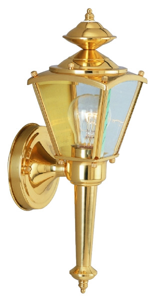 Boston Harbor 4003H-2 Outdoor Wall Lantern, 120 V, 60 W, Steel Fixture, Polished Brass Fixture [SKU: ORG3081395]
