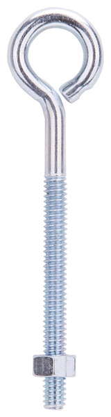 ProSource LR272 Eye Bolt, 6.4 mm Thread, Machine Thread, 2-3/8 in L Thread, 1 in Dia Eye, 146 lb Working Load, Steel [SKU: ORG5491709]