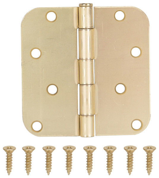 ProSource 20348US4 Door Hinge, Steel, Satin Brass, Loose Pin, 180 deg Range of Motion, Screw Mounting [SKU: ORG6498752]
