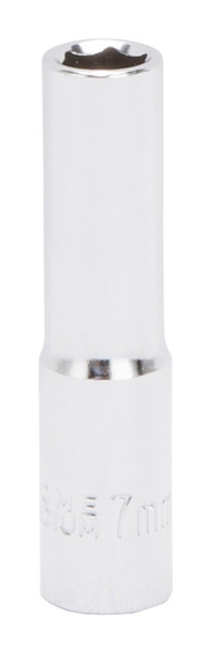 Vulcan MT6487805 Drive Socket, 7 mm Socket, 1/4 in Drive, 6-Point, Chrome Vanadium Steel, Chrome [SKU: ORG5133152]