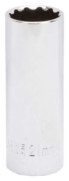 Vulcan MT6528982 Drive Socket, 21 mm Socket, 1/2 in Drive, 12-Point, Chrome Vanadium Steel, Chrome [SKU: ORG3037884]