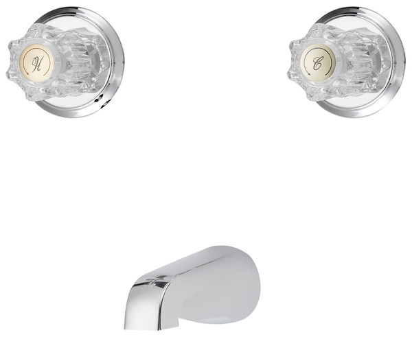 Boston Harbor GU-TQOB015CP Tub Faucet, 2-Faucet Handle, Round Handle, Metal/Plastic, Wall Mounting, Plastic Tub Spout [SKU: ORG0350231]