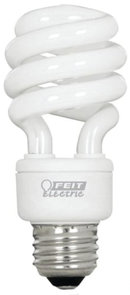 Feit Electric BPESL13T/D Compact Fluorescent Light, 13 W, Spiral Lamp, Medium E26 Lamp Base, 800 Lumens, Daylight Light [SKU: ORG1104660]