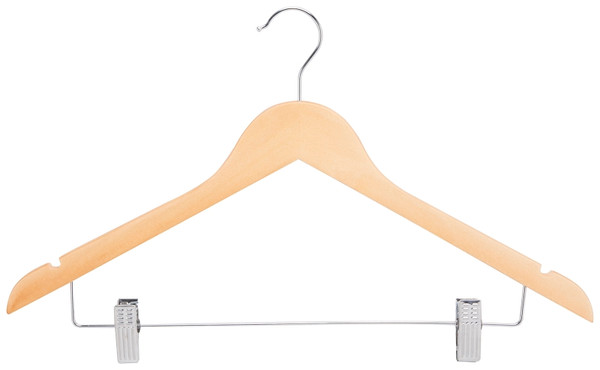 Simple Spaces HEA00043G-N Cloth Hanger Set, 6.6 lb Capacity, Steel/Wood, Natural [SKU: ORG3858701]