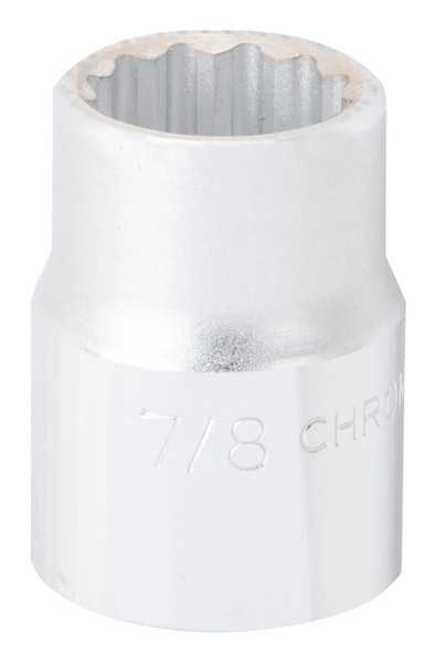 Vulcan MT-SS6028 Drive Socket, 7/8 in Socket, 3/4 in Drive, 12-Point, Chrome Vanadium Steel, Chrome [SKU: ORG3722485]