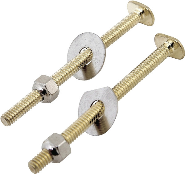 ProSource Bolt Set, Steel, Brass, For: Use to Attach Toilet to Flange [SKU: ORG7916356]