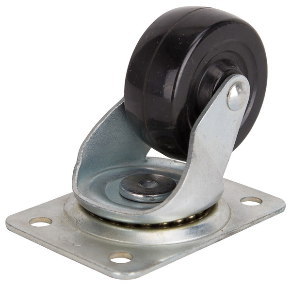 ProSource 1111 Swivel Caster, 2-1/2 in Dia Wheel, 1 in W Wheel, Rubber Wheel, Black, 130 lb, Steel Housing Material [SKU: ORG0448480]