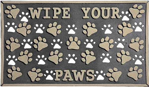 Simple Spaces 08ABSHE-55 Door Mat, 30 in L, 18 in W, Paw Imprint Pattern, Polyester Surface [SKU: ORG6475495]