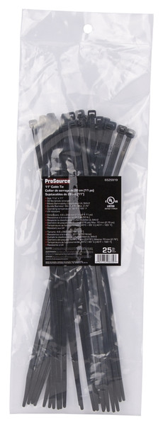 ProSource CV280W-253L Cable Tie, 70 mm Max Bundle Dia, Self-Lock Locking, Nylon, Black [SKU: ORG6525919]