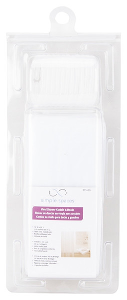 Simple Spaces SD-625FT-3L Shower Curtain with Hook, PVC/Vinyl, Frosted, Frosted [SKU: ORG3956802]