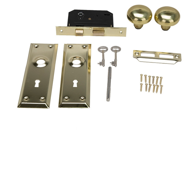 ProSource Lock, 2 Pcs Skeleton Key, KW1 Keyway, Steel, Polished Brass, 2-3/8 in Backset [SKU: ORG8946394]