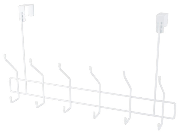 Simple Spaces SS-HG6-50-PE-3L Door Garment Hook, 6 lb, 6-Hook, Steel, Powder Coated, Hanging Mounting [SKU: ORG0384057]
