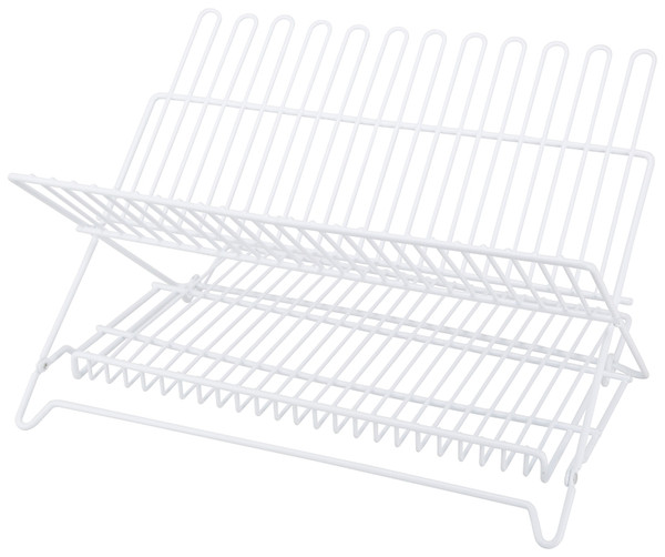 Simple Spaces Dish Rack, 20 lb Capacity, 18-1/4 in L, 12-3/4 in W, 11 in H, Steel, White, White PE Coated [SKU: ORG0623801]