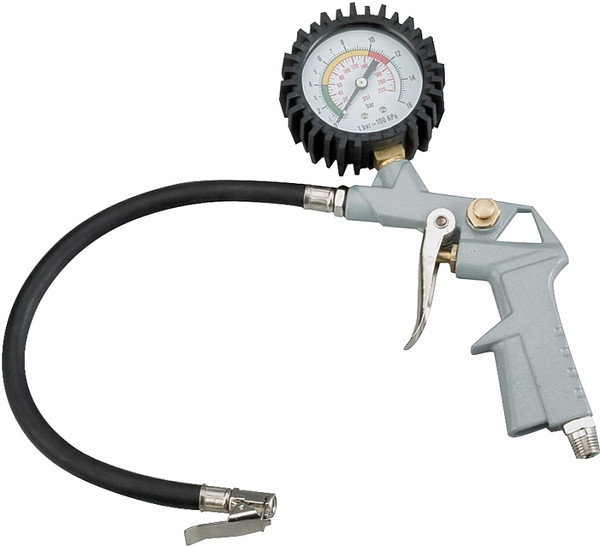 ProSource DQ1103L Tire Inflator with Gauge, 0 to 220 psi Pressure, 0 to 220 psi Gauge, Die-Cast Metal, Gray [SKU: ORG7206758]