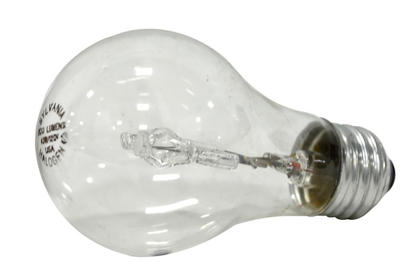 Sylvania 52550 Halogen Bulb, 43 W, Medium E26 Lamp Base, A19 Lamp, 765 Lumens, 2900 K Color Temp, 1000 hr Average Life [SKU: ORG6511752]