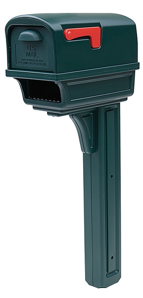 Gibraltar Mailboxes Gentry GGC1G0000 Mailbox and Post Combo, 1000 cu-in Mailbox, Plastic Mailbox, 36.38 in H Post [SKU: ORG7446560]