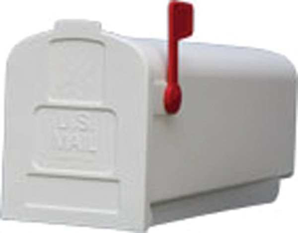 Gibraltar Mailboxes Parson Series PL10W0201 Rural Mailbox, 875 cu-in Capacity, Plastic, 7.9 in W, 19.4 in D, 9.6 in H [SKU: ORG0738765]