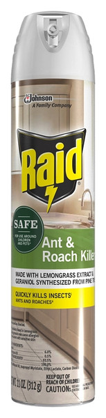 RAID 00882 Ant and Roach Killer, Aerosol, Spray Application, Indoor, 11 oz [SKU: ORG7346240]
