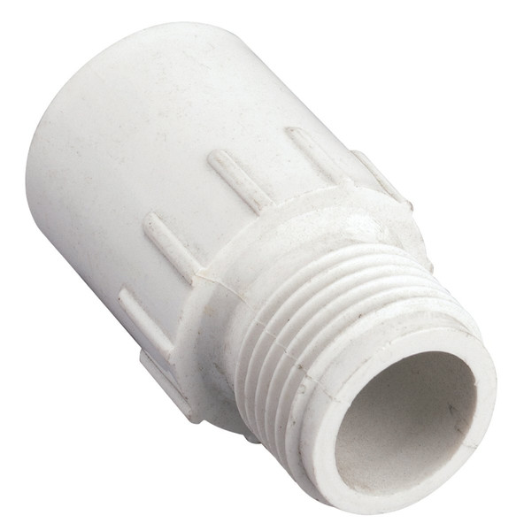 Orbit 53362 Hose to Pipe Adapter, 1/2 x 3/4 in, Slip Joint x MHT, PVC, White [SKU: ORG1724467]