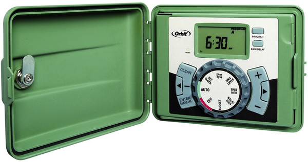 Orbit 57899 Indoor/Outdoor Timer, 120 V, 9 -Zone, 3 -Program, 99 min Cycle, LCD Display, Plug-and-Go Mounting [SKU: ORG3843505]