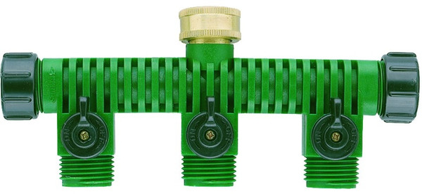 Orbit 62009N Hose Faucet Manifold, 3/4 in Swivel x MHT, 3-Port/Way, Plastic [SKU: ORG1458983]