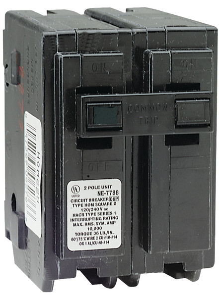 Square D Homeline HOM230CP Circuit Breaker, Mini, 30 A, 2 -Pole, 120/240 V, Fixed Trip, Plug Mounting, Black [SKU: ORG6721344]