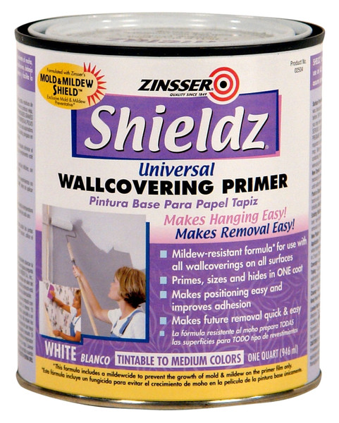 ZINSSER 02504 Wallcovering Primer, White, Liquid, 1 qt [SKU: ORG4754453]