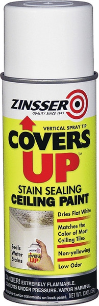 ZINSSER 03688 Ceiling Paint and Primer, White, Flat, 13 oz [SKU: ORG6058952]